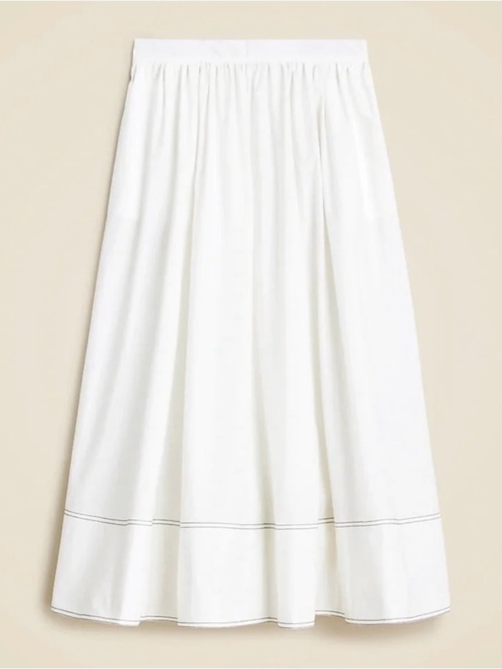 J.Crew Contrast Stitch Midi Skirt in Cotton Poplin - Picture 5 of 5
